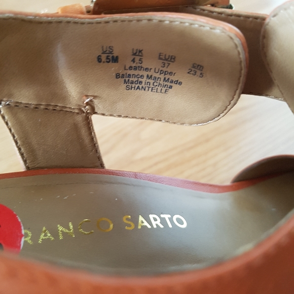 Franco Sarto Wedge Leather Sandal Size 6.5 - Picture 7 of 7